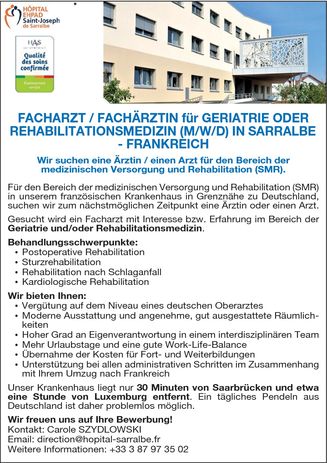 Facharzt / Fachärztin für Geriatrie