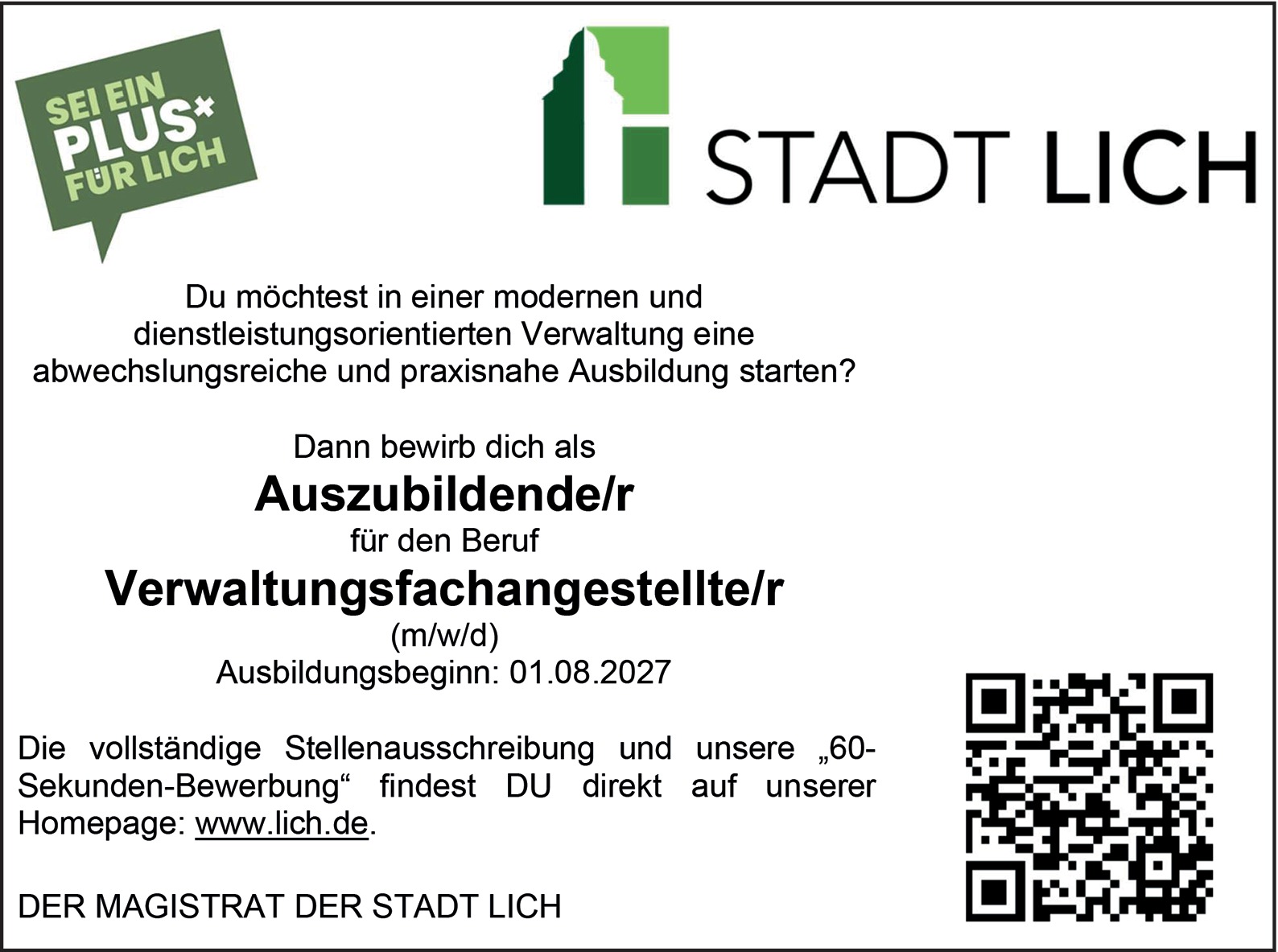 Auszubildende/r Verwaltungsfachangestellte/r