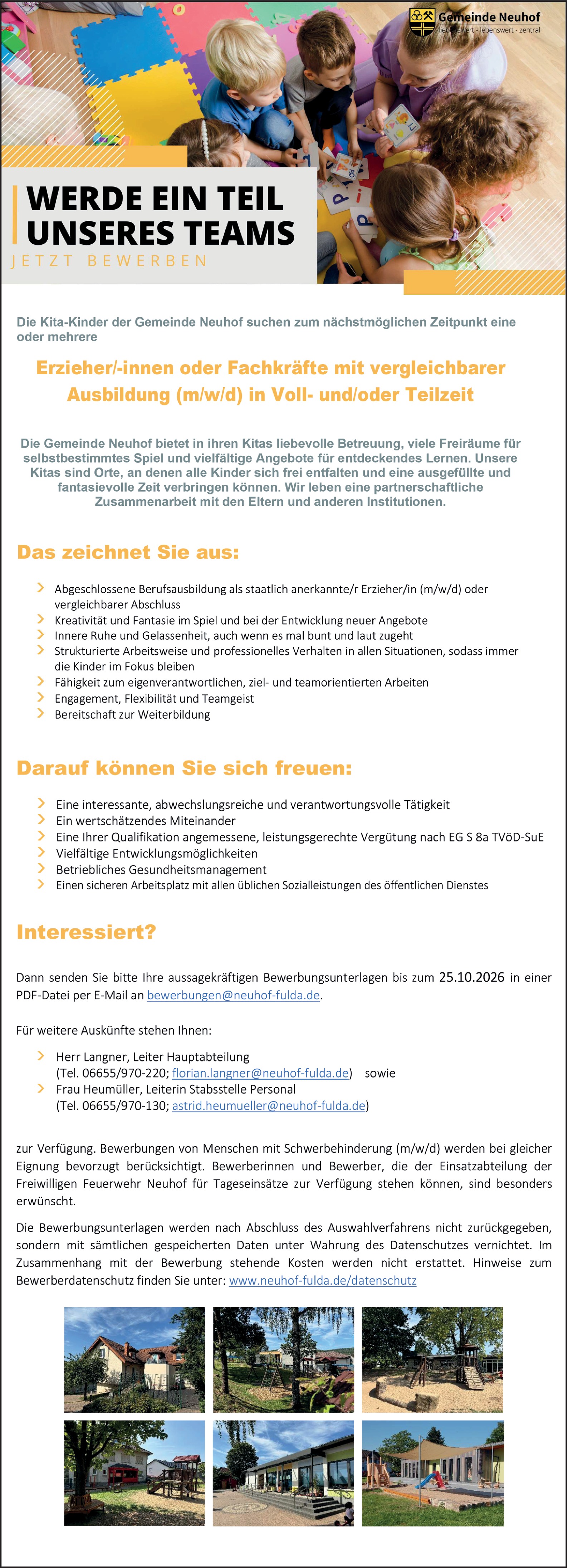 Erzieher oder pädagogische Fachkraft (m/w/d)