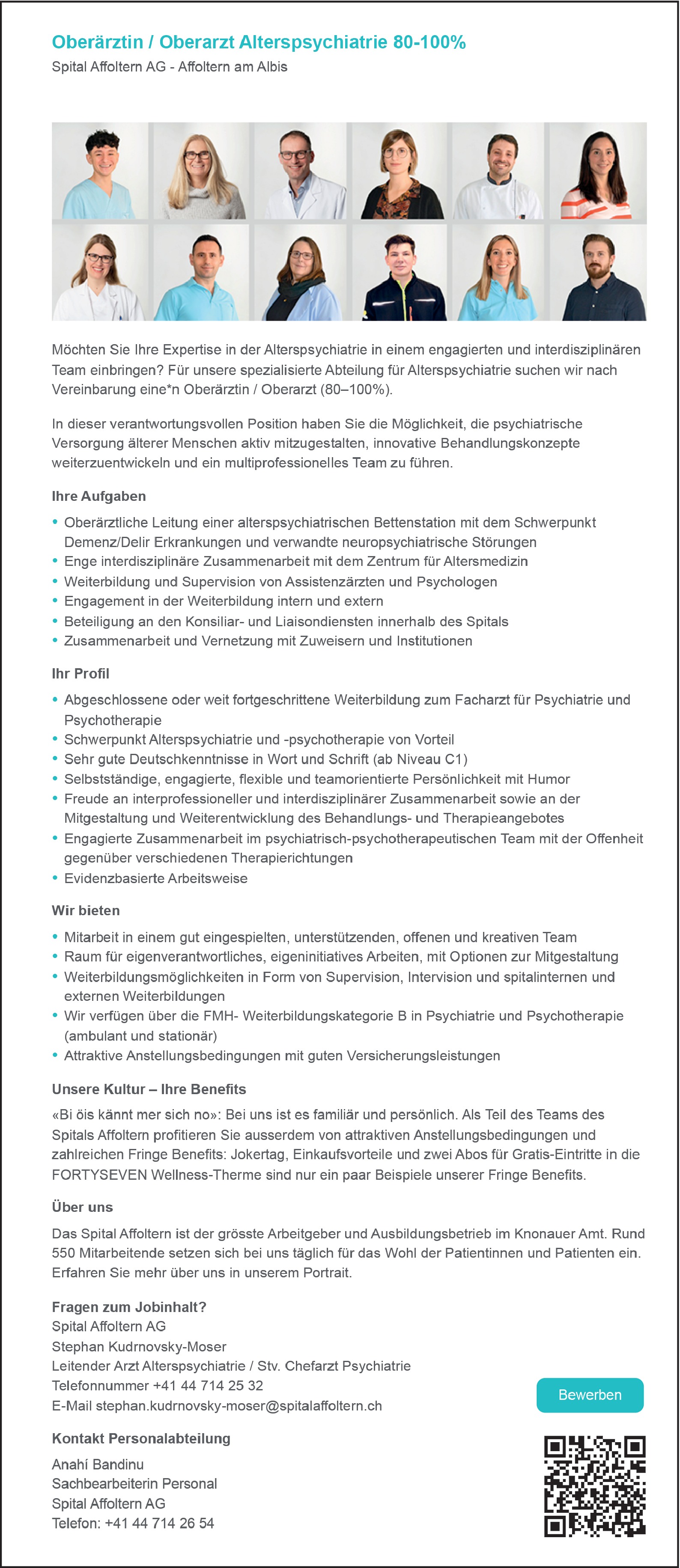 Facharzt/-ärztin - Psychiatrie und Psychotherapie m/w/d