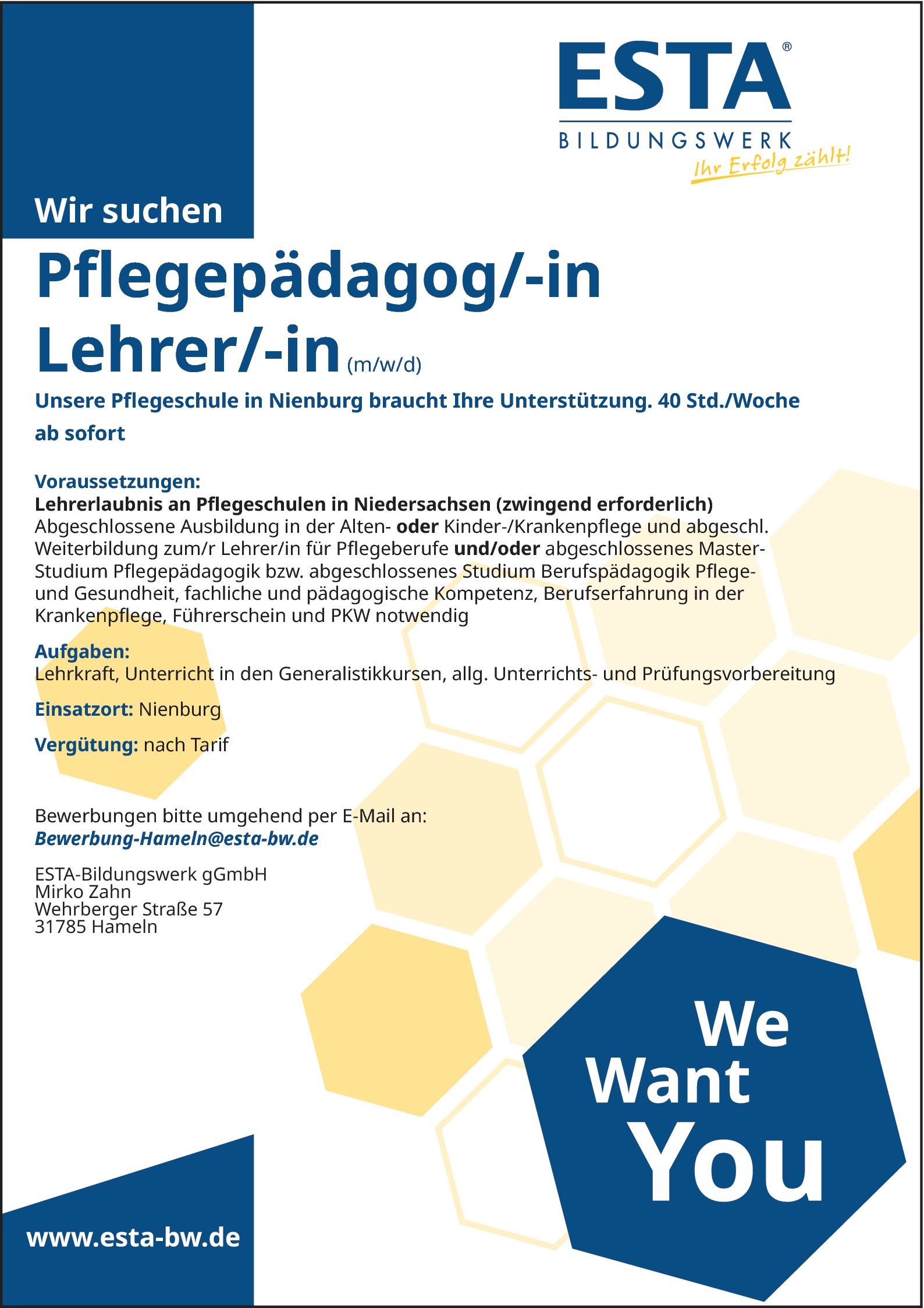 Pflegepädagog/-in & Lehrer/-in (m/w/d)