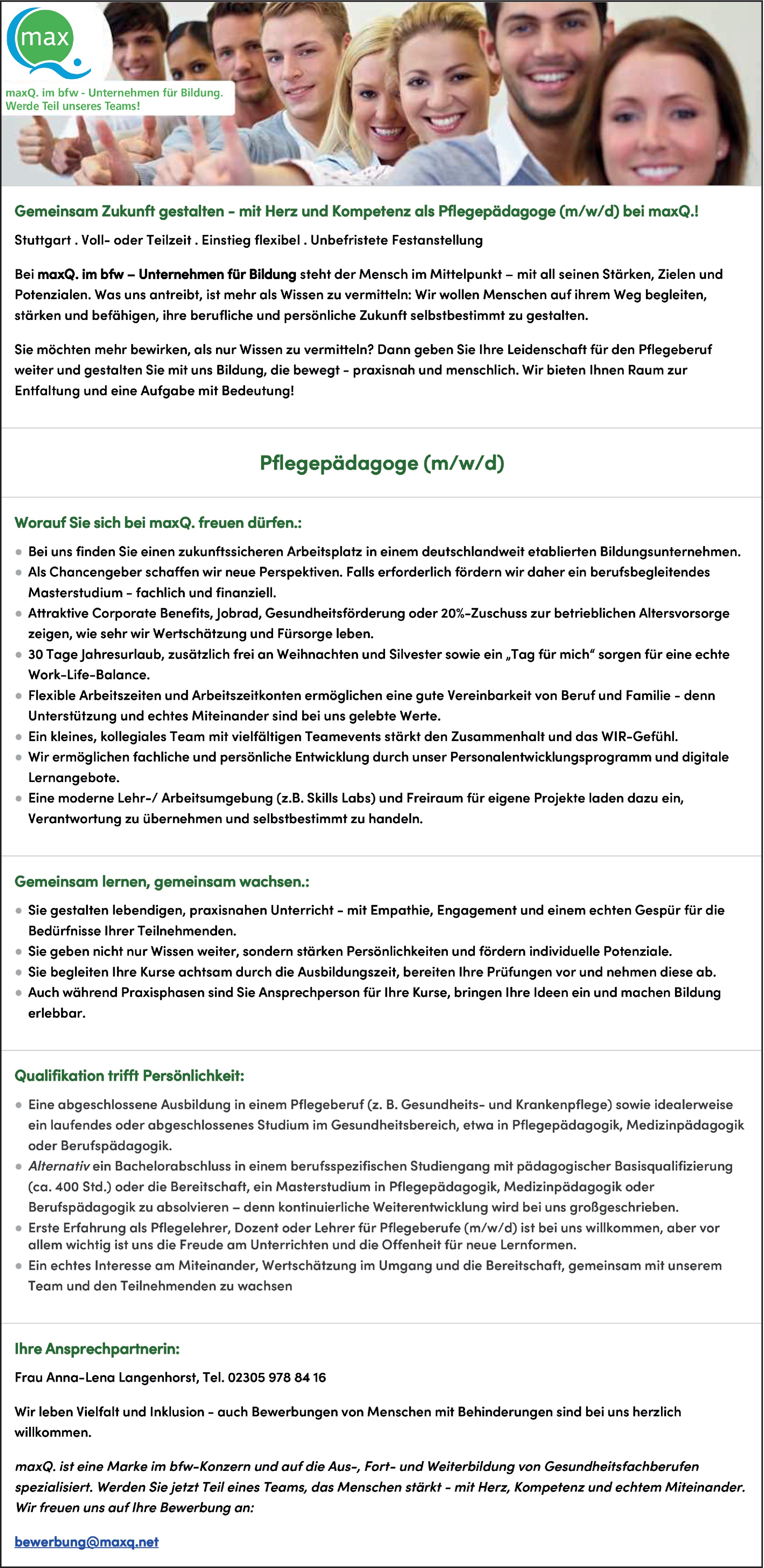 Pflegepädagoge (m/w/d)
