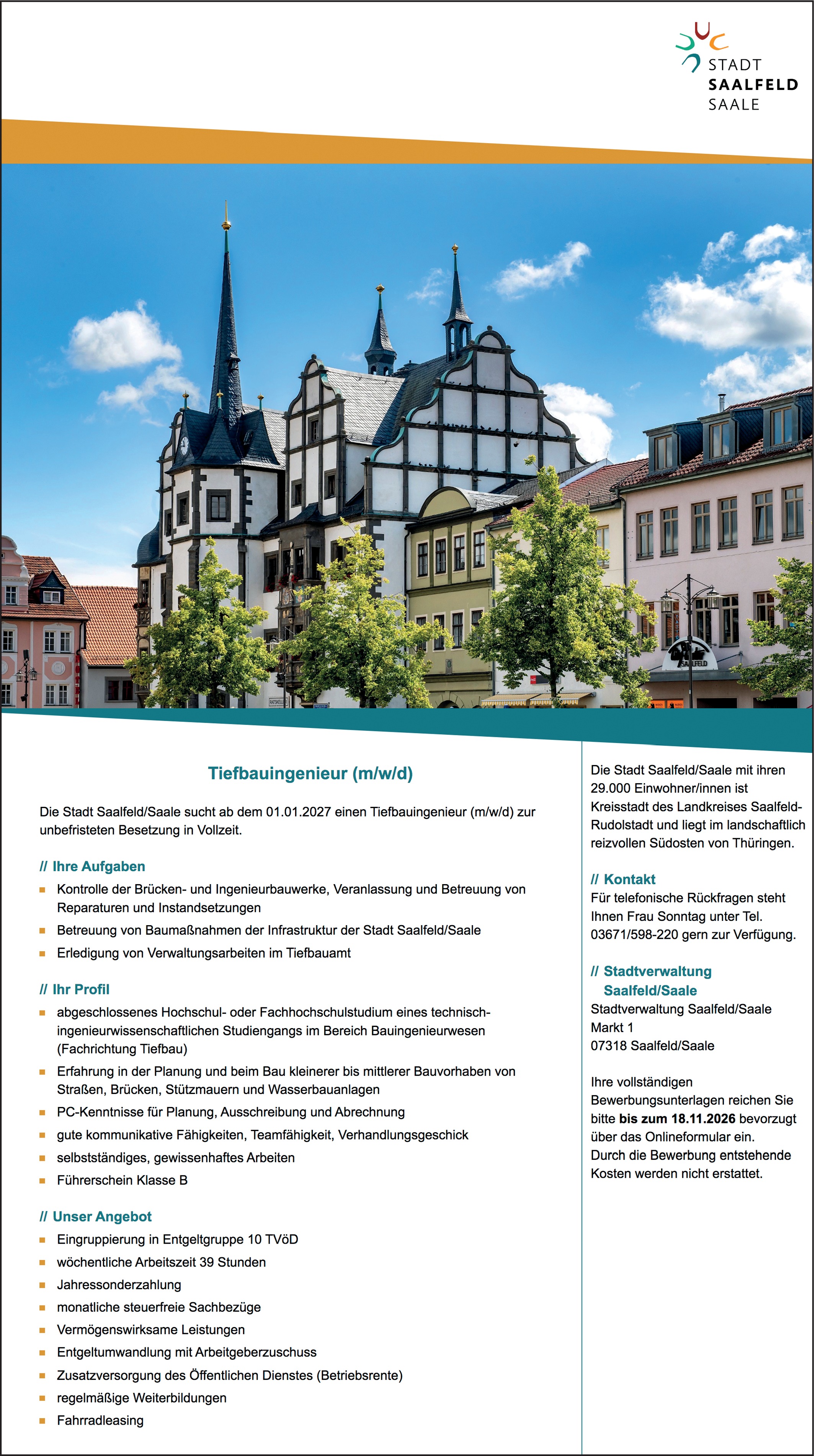 Tiefbauingenieur/in öffentlicher Dienst