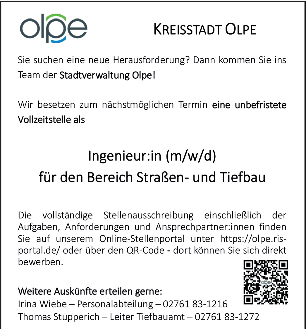 Ingenieur/in Straßen- und Tiefbau öffentlicher Dienst