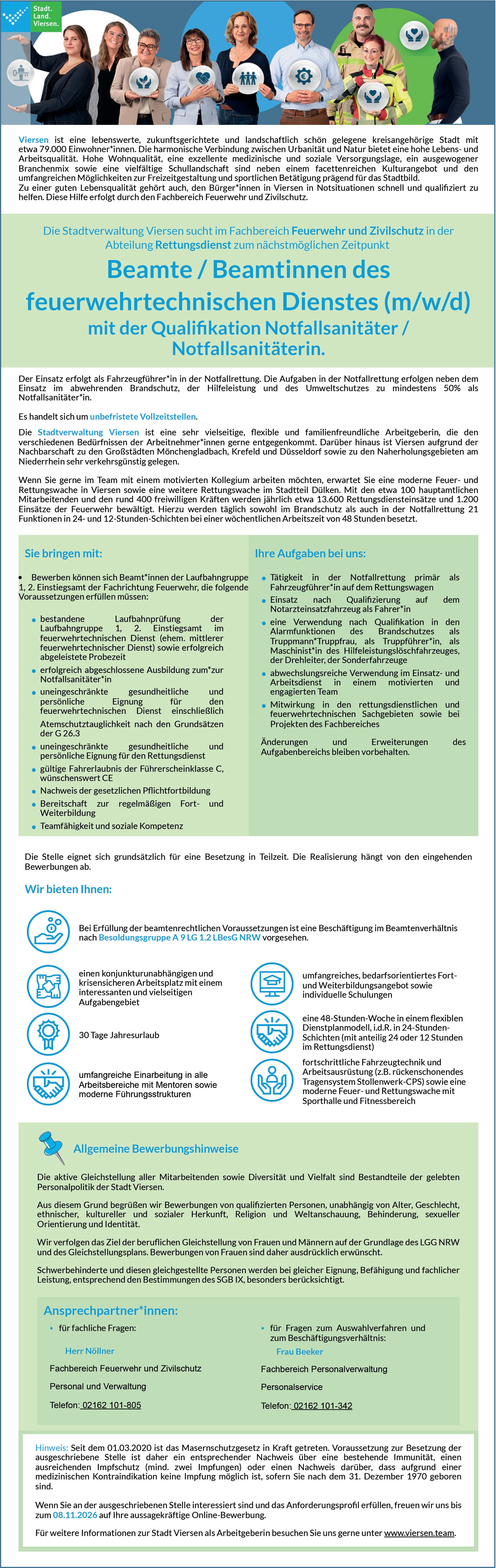 Beamter / Beamtin - feuerwehrtechnischer Dienst (m/w/d)