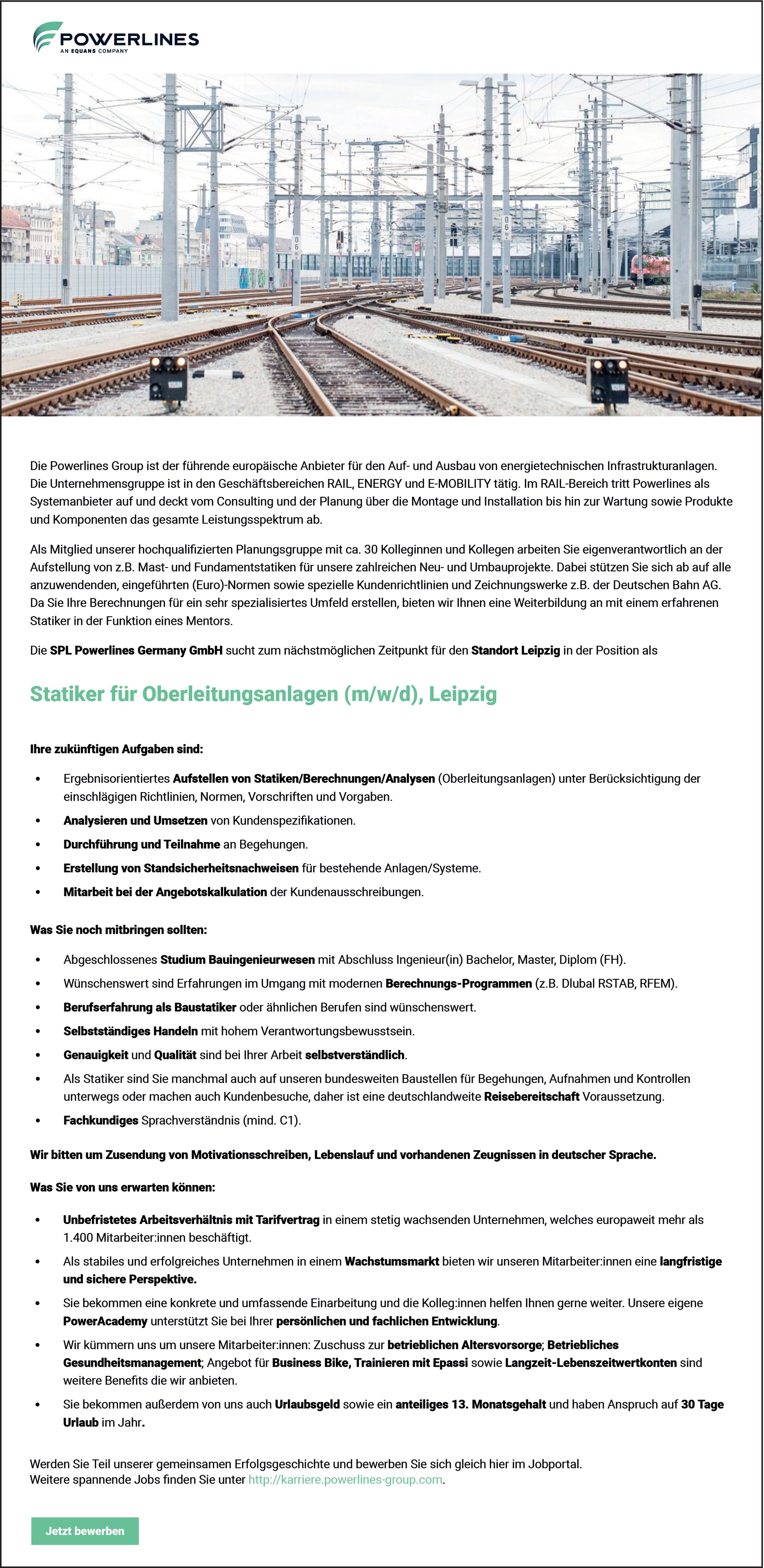 Statiker für Oberleitungsanlagen m/w/d