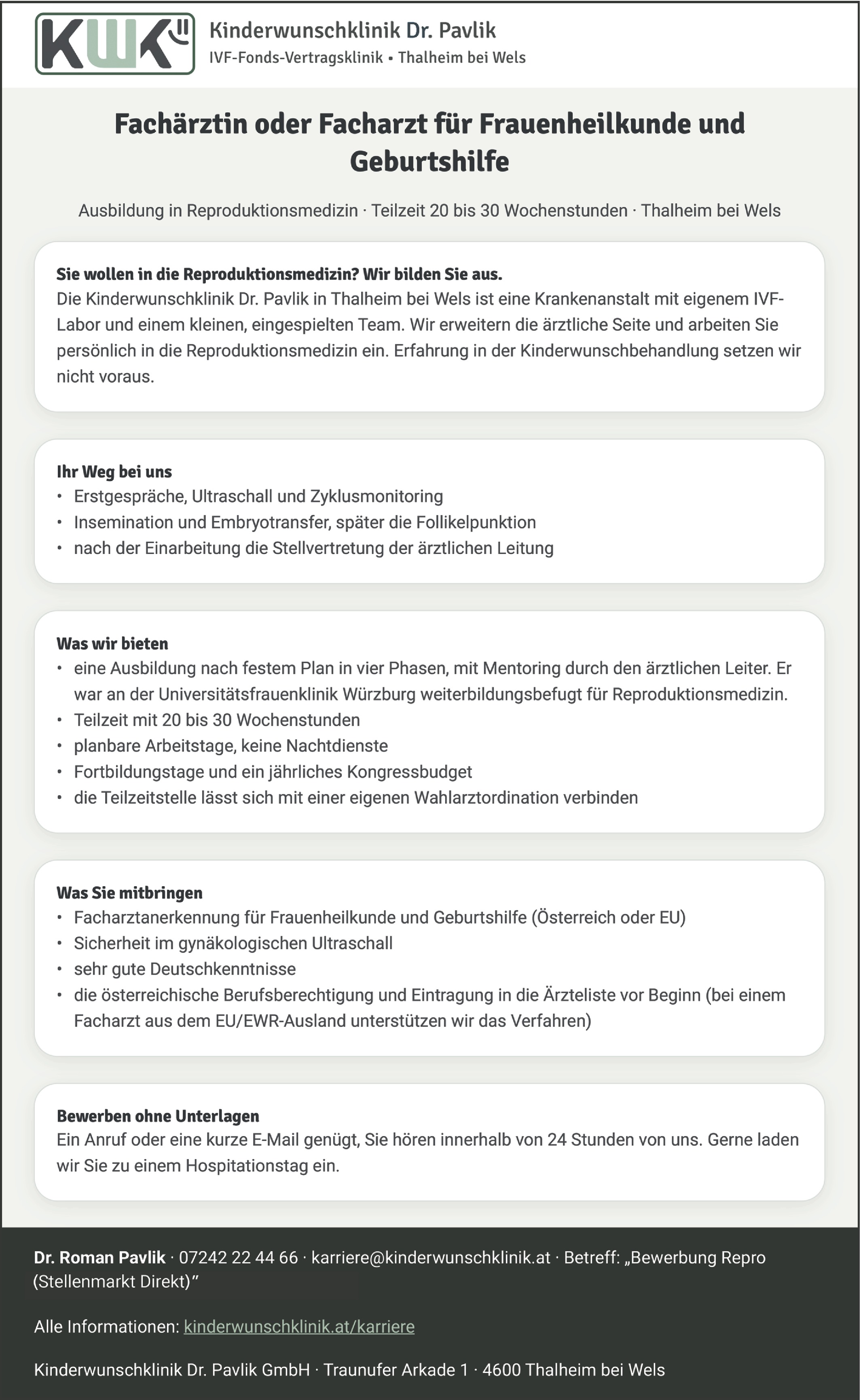 Fachärztin/Facharzt für Frauenheilkunde und Geburtshilfe 